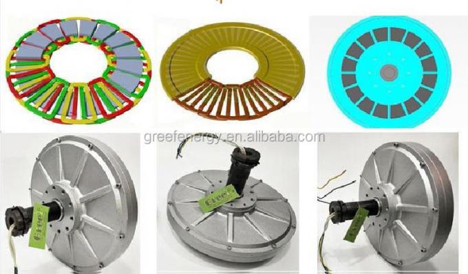 코어리스 축 방향 자속 영구 자석 발전기 3상 전기 발전, 3년 보증 1