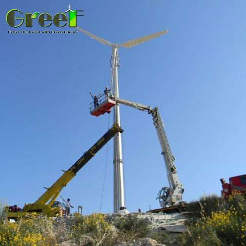 5-30kW 정격 전력 요구 사항을 위한 흰색 수평형 400RPM 정격 속도 풍력 터빈