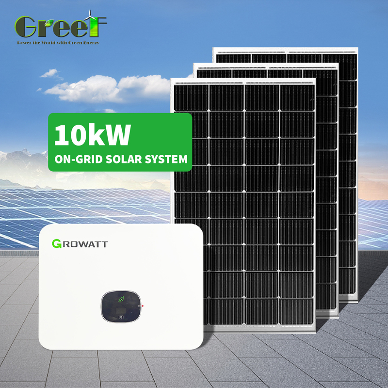 실시간 모니터링 그리드 묶음 태양 전지 시스템 1kW-100kW 용량 모노 크리스탈린 패널