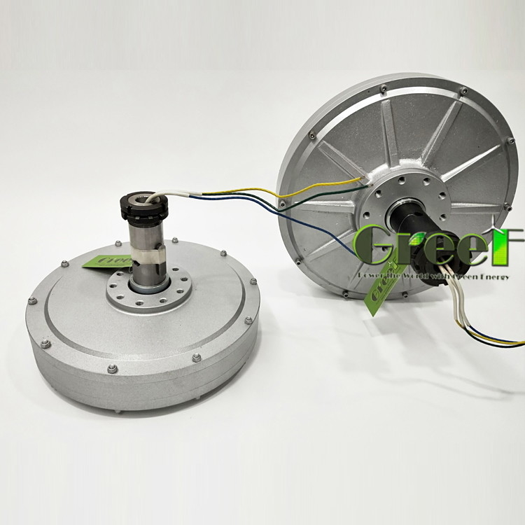 디스크 코어리스 수직 영구 자석 발전기 낮은 rpm 500w-30kw