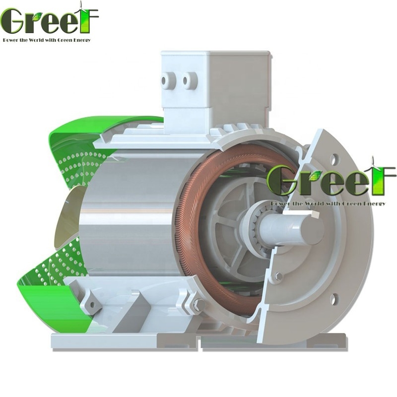 SKF 베어링이 장착된 수평 또는 수직 장착 영구 자석 발전기, 정격 회전 속도 20-3000RPM