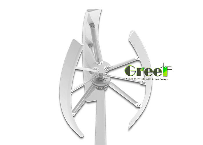Nd-Fe-B 발전기 재료 수직 축 풍력 터빈, 3개 FRP 블레이드 및 ≤20db 소음 레벨