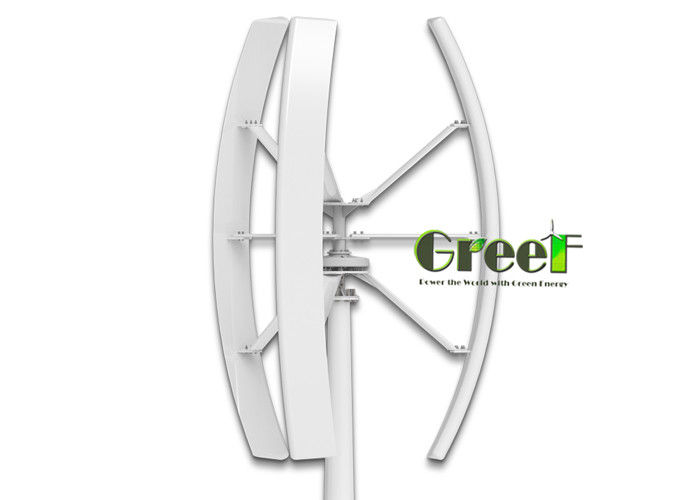 Nd-Fe-B 발전기 재료 수직 축 풍력 터빈, 3개 FRP 블레이드 및 ≤20db 소음 레벨