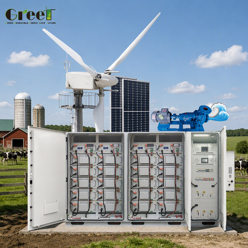LiFePO4 Lithium Battery Hybrid Solar System with Wind Tracker Controller and 98.3% Inverter Efficiency for Wind Solar Hybrid System